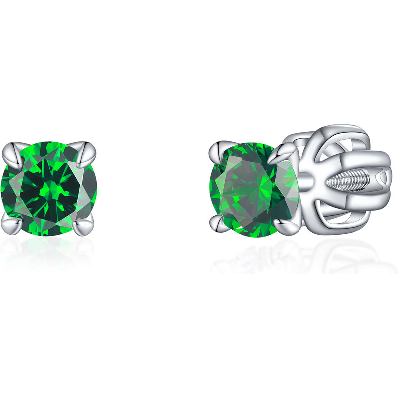 Olivie Stříbrné 4mm náušnice PIPPI GREEN 7953