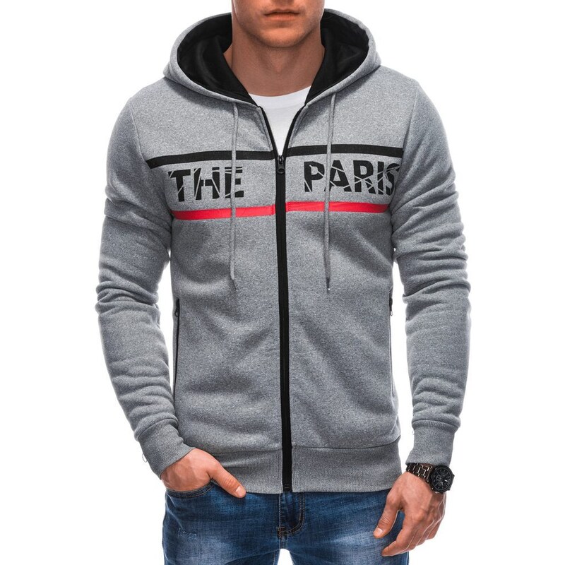 Inny Trendy šedá mikina s kapucí PARIS B1625
