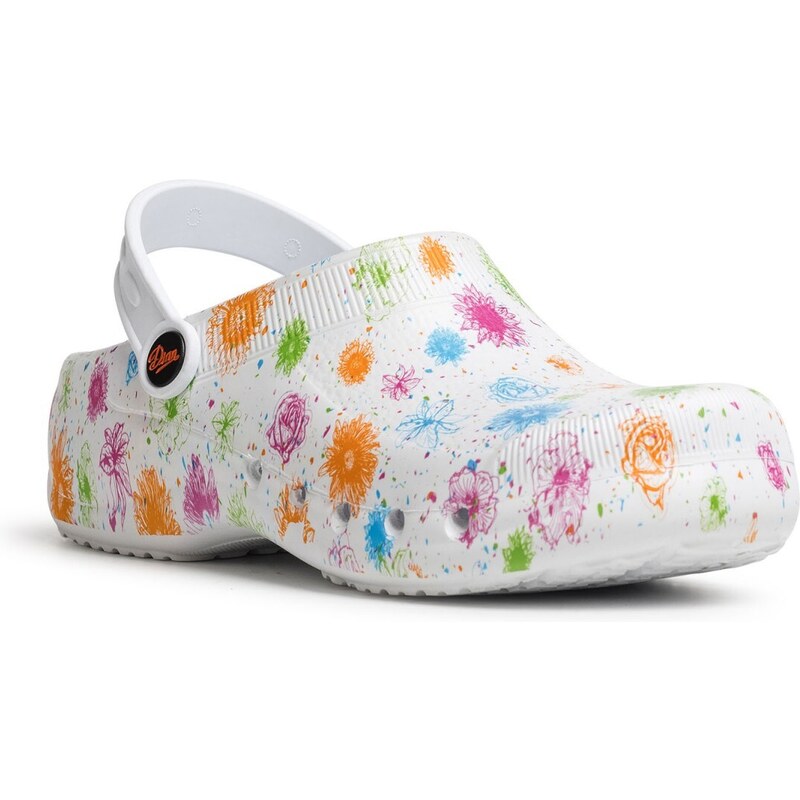 Dian EVA zdravotnická obuv dámská protiskluzová bílá vzor květina 35