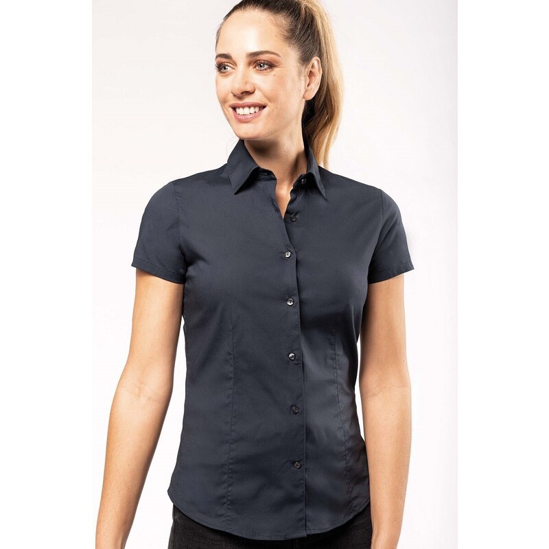 Kariban K532 dámská košile s krátkým rukávem strečová tmavě šedá S