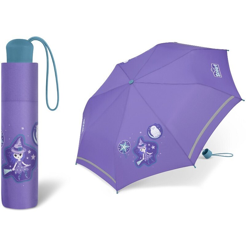 happy rain Dívčí skládací deštník Scout - Kouzelnice
