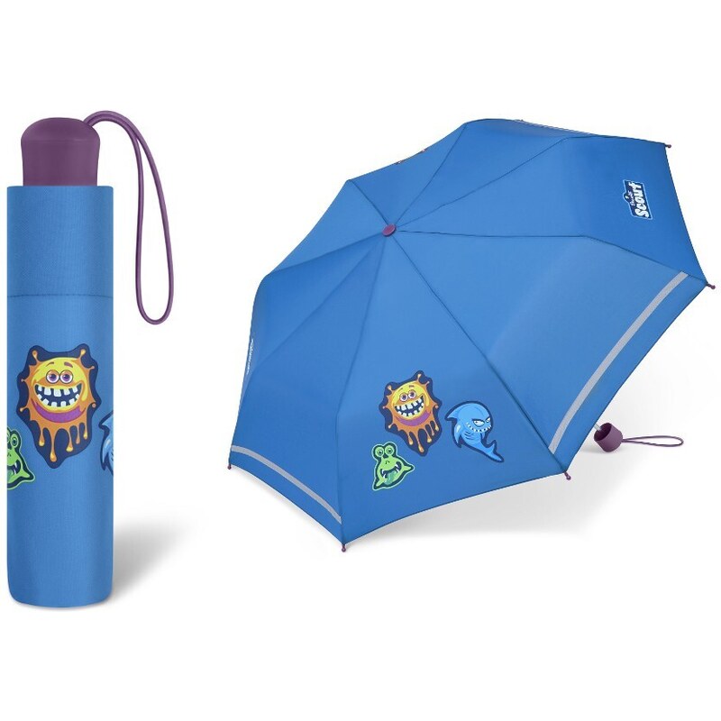 happy rain Chlapecký skládací deštník Scout - Příšerky