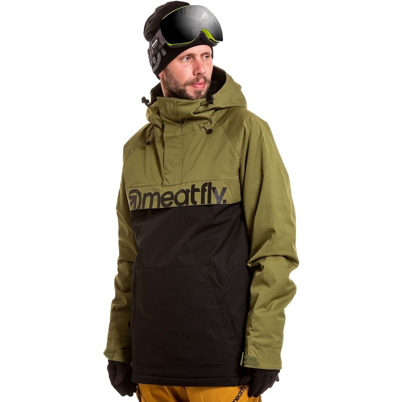 Meatfly pánská SNB & SKI bunda Slinger Premium Green Leaves/Black | Zelená