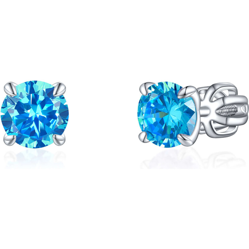 Olivie Stříbrné 6mm náušnice PIPPI BLUE 7964