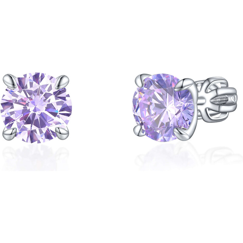 Olivie Stříbrné 7mm náušnice PIPPI PURPLE 7967