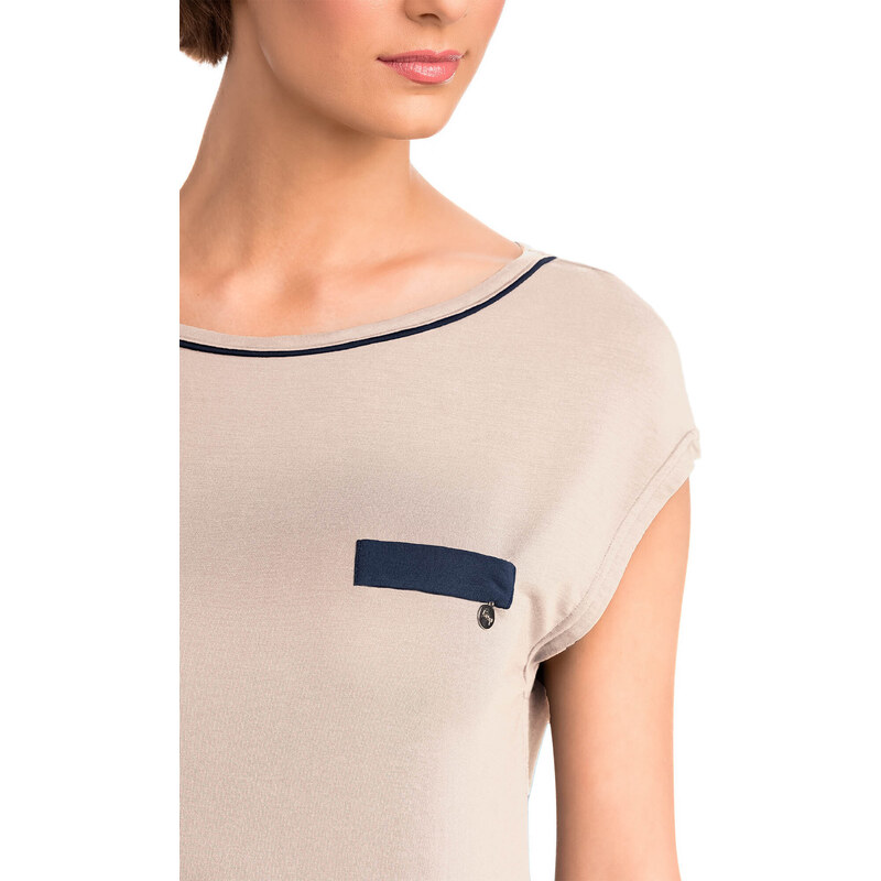 Krátká dámská noční košile BEIGE M model 16257624 - Vamp