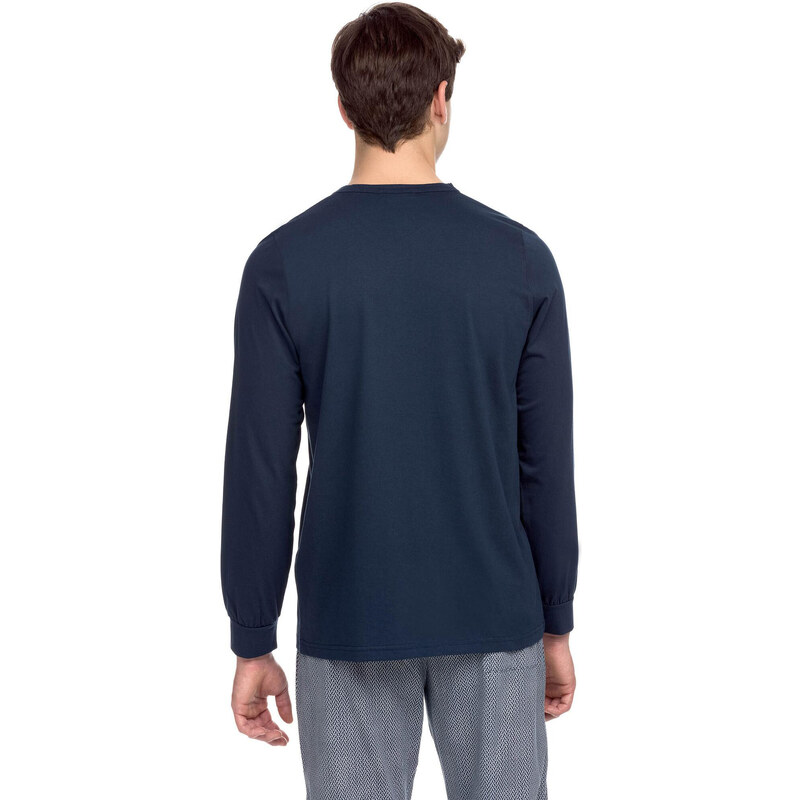 Vamp - Bavlněné pánské pyžamo 15664 - Vamp blue oxford m