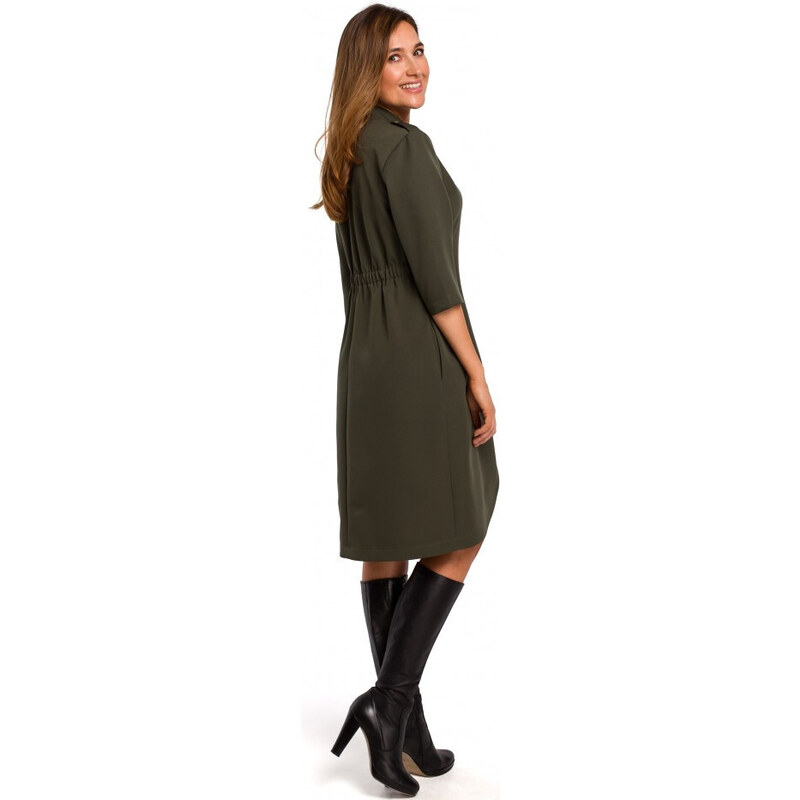 šaty khaki barva model 18002236 - STYLOVE