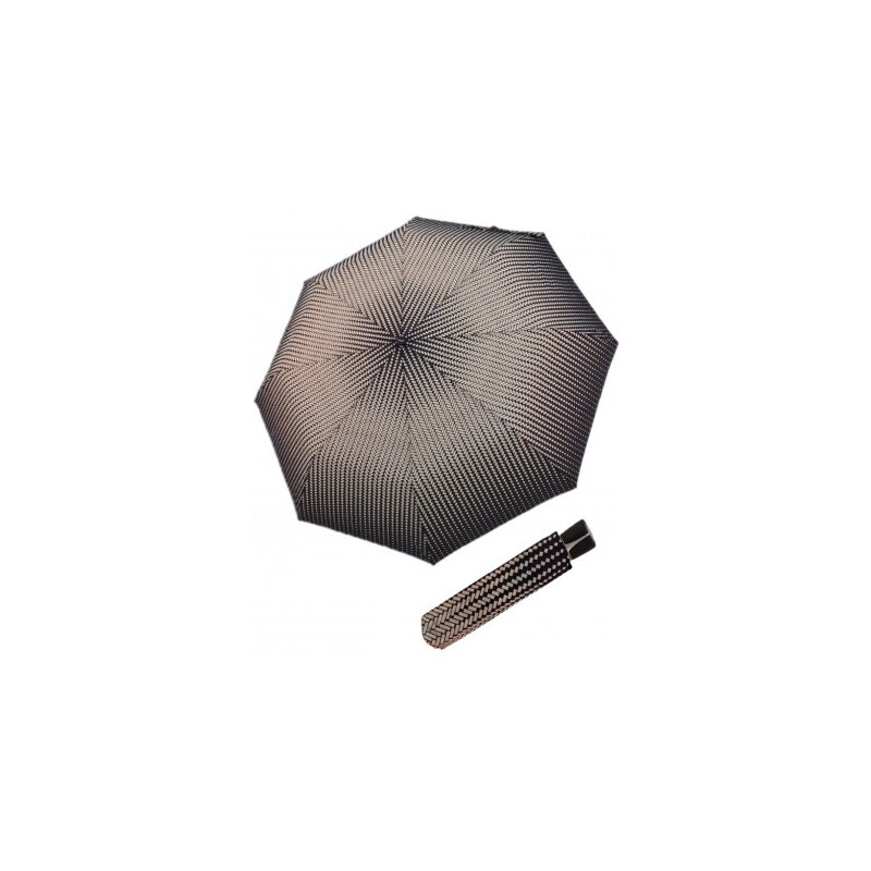 Doppler Fiber Mini Black White traces - dámský skládací deštník