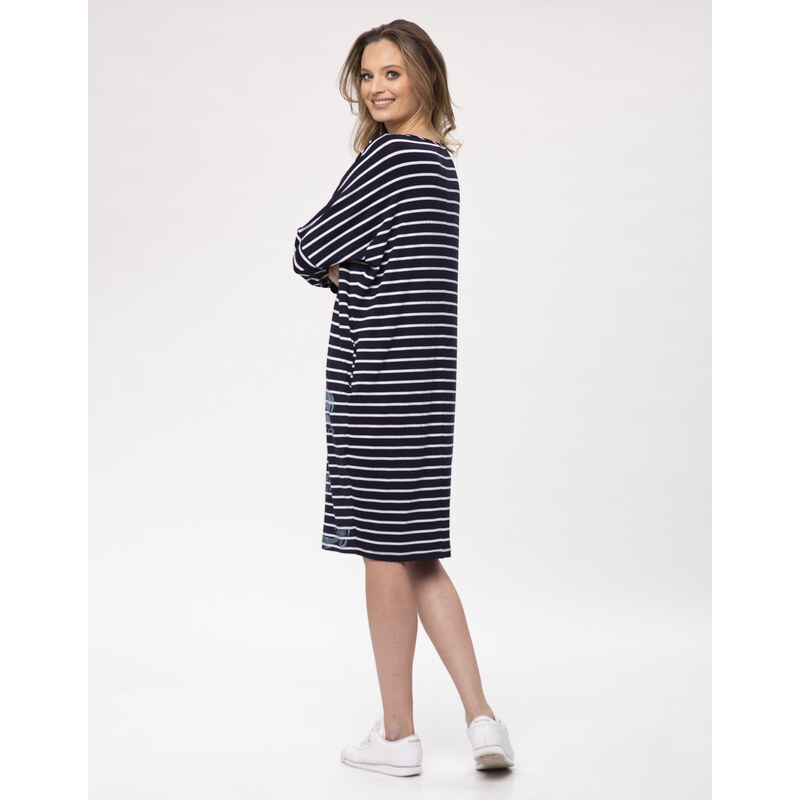 Look Made With Love Šaty 708 Navy Stripes Námořnická modrá/bílá