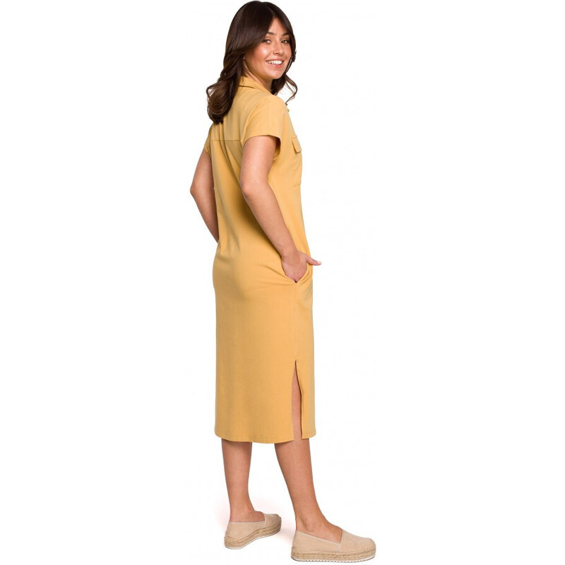 Safari šaty s kapsami a klopou model 18003949 - BeWear