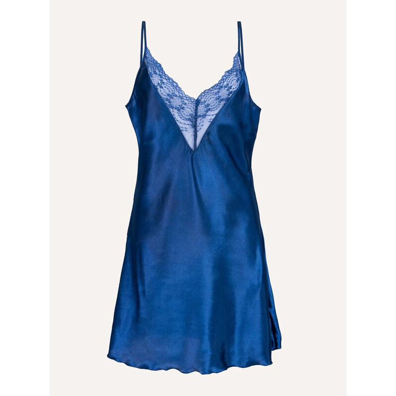 Yoclub Dámská saténová noční košile PIS-0008K-1900 Navy Blue