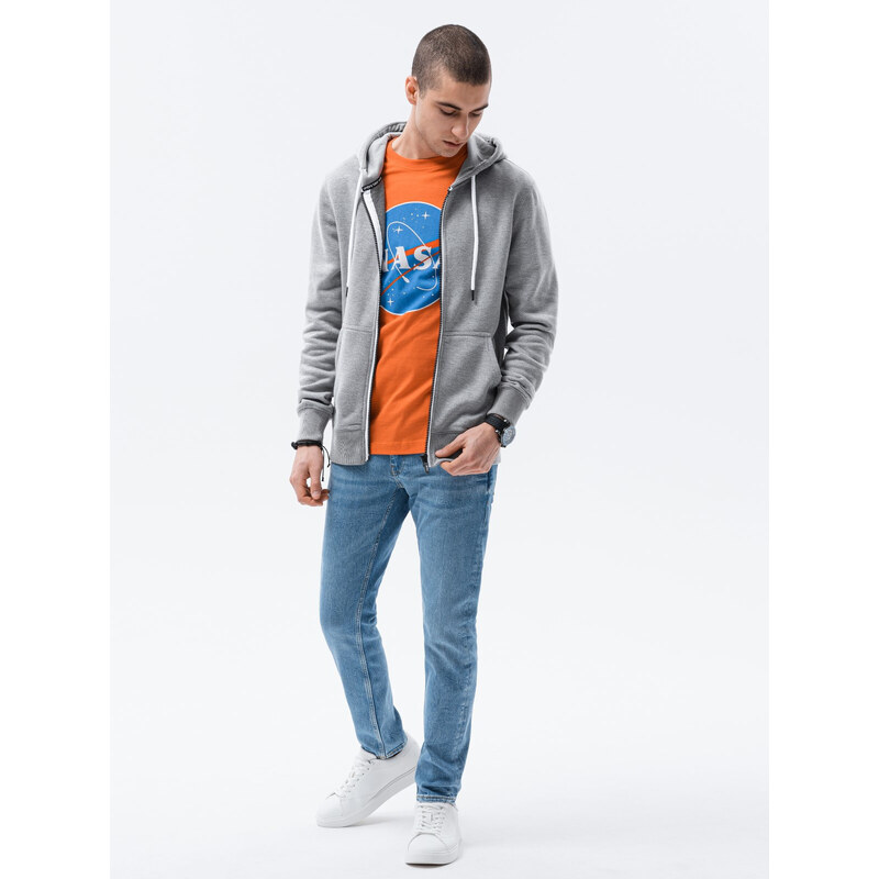 Pánská mikina Ombre Sweatshirt B977-1 Grey Melange