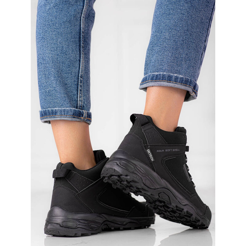 DK Klasické dámské trekingové boty černé bez podpatku