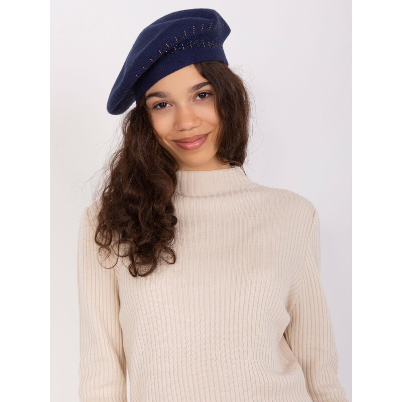 ITALY MODA Tmavě modrý baret s aplikací -dark blue Tmavě modrá 87032769