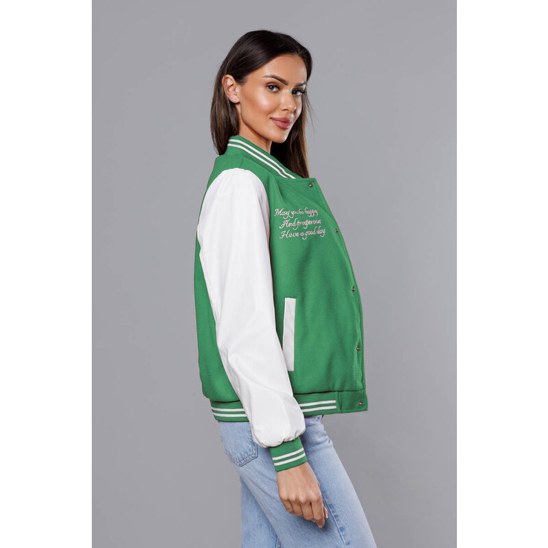 Zelená dámská bunda typu bomber model 18141027 - J.STYLE