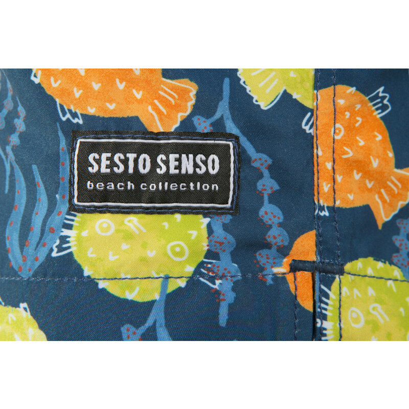 Sesto Senso Plážové šortky Fish Blue/Yellow