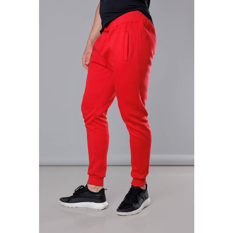 J.STYLE Červené pánské teplákové kalhoty (68XW01-18)