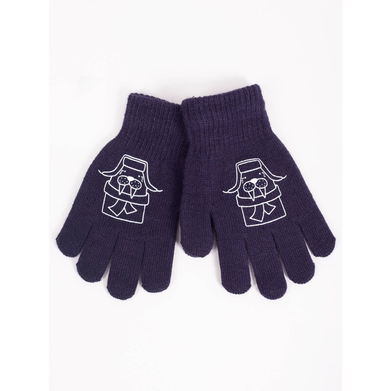 Yoclub Kids's Gloves RED-0012C-AA5A-019 Navy Blue