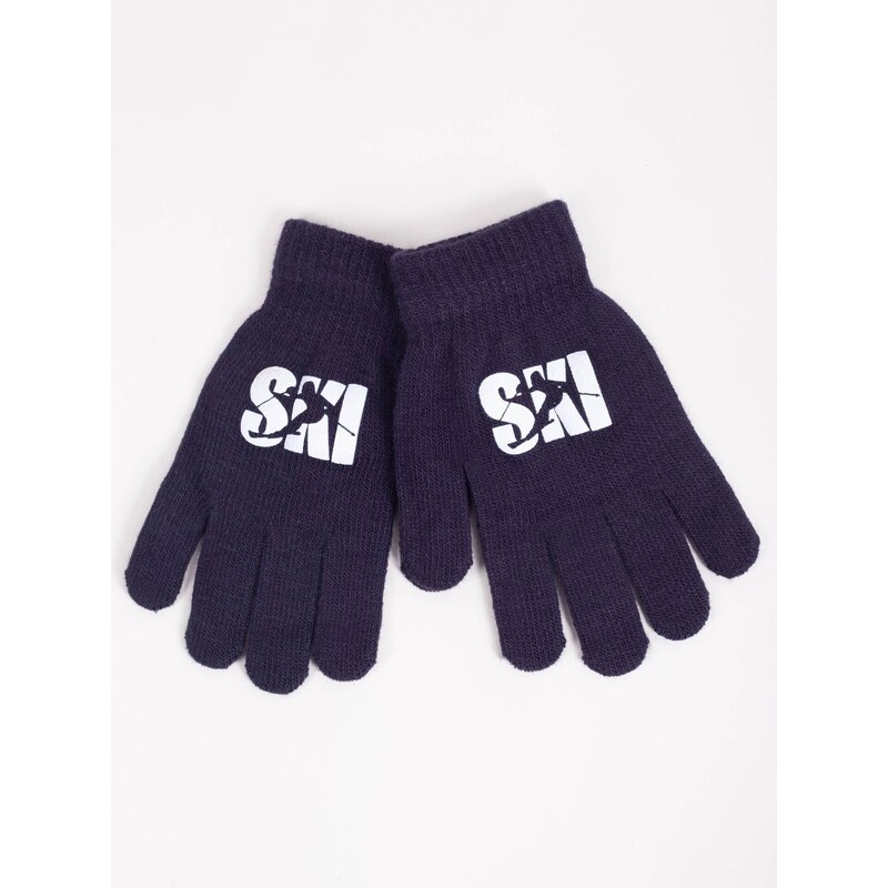 Yoclub Kids's Gloves RED-0012C-AA5A-026 Navy Blue