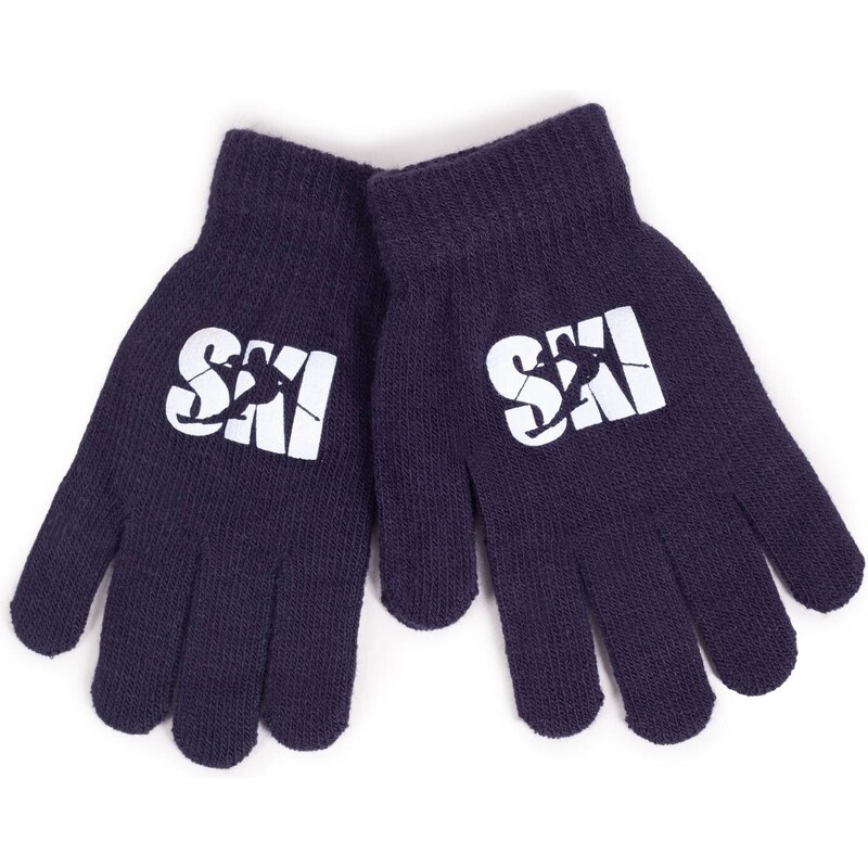 Yoclub Kids's Gloves RED-0012C-AA5A-026 Navy Blue