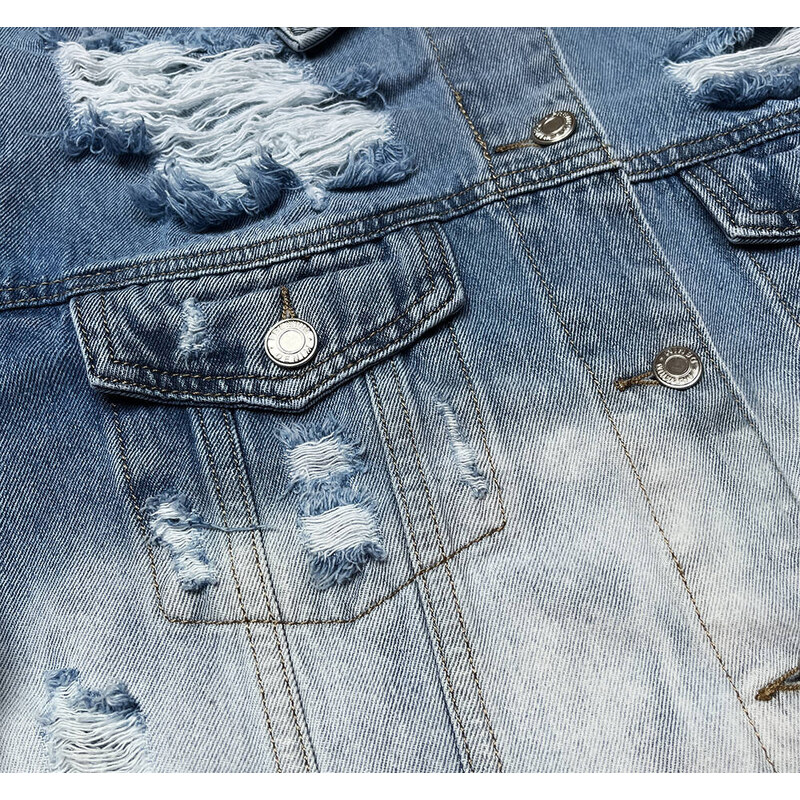 KISS PINK Světle modrá dámská džínová bunda typu "ombre" (LG396)