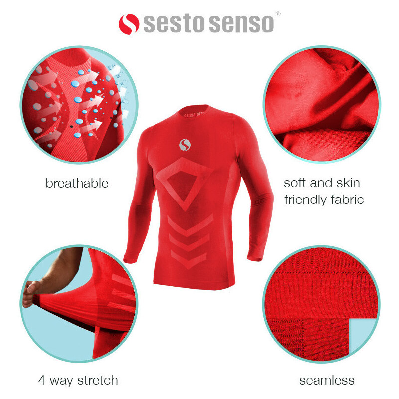 Sesto Senso Thermo Top s dlouhým rukávem CL40 Red