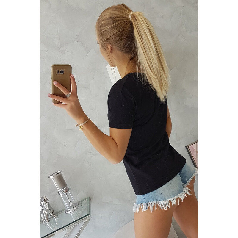Halenka s potiskem model 18742964 černá - K-Fashion
