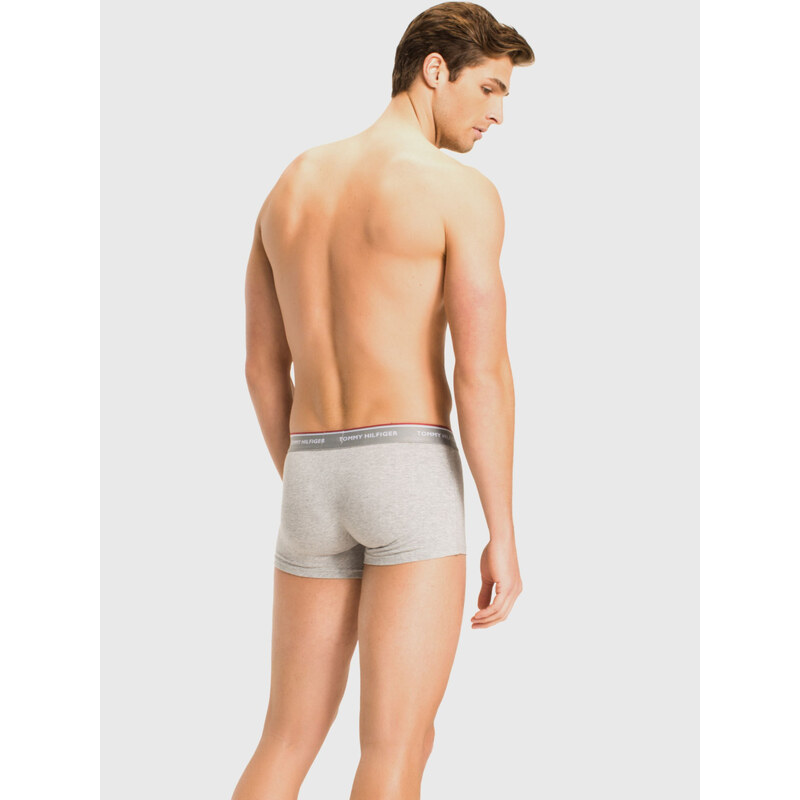 Pánské trenky 3-PACK STRETCH COTTON LOW RISE TRUNKS 1U87903841004 černá/šedá/bílá - Tommy Hilfiger