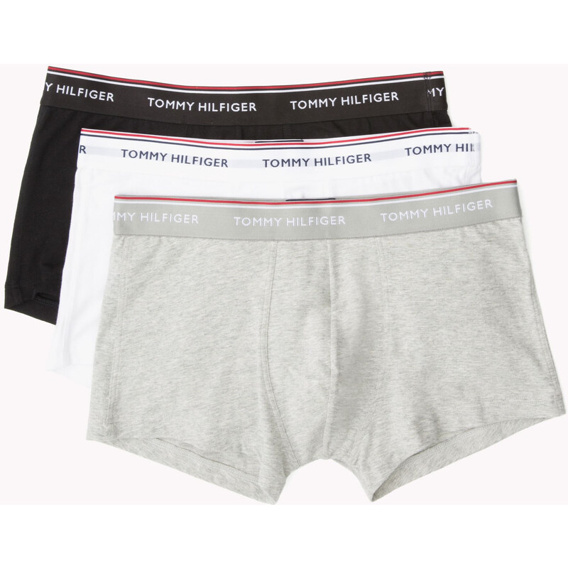 Pánské trenky 3-PACK STRETCH COTTON LOW RISE TRUNKS 1U87903841004 černá/šedá/bílá - Tommy Hilfiger