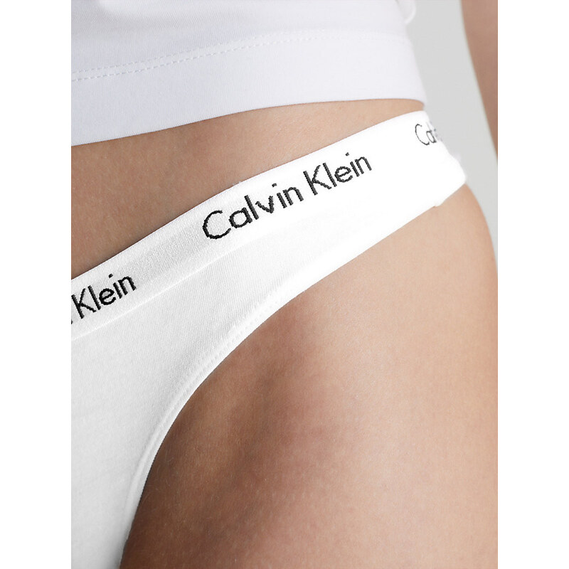 Dámská tanga Thong Carousel 0000D1617E100 bílá - Calvin Klein