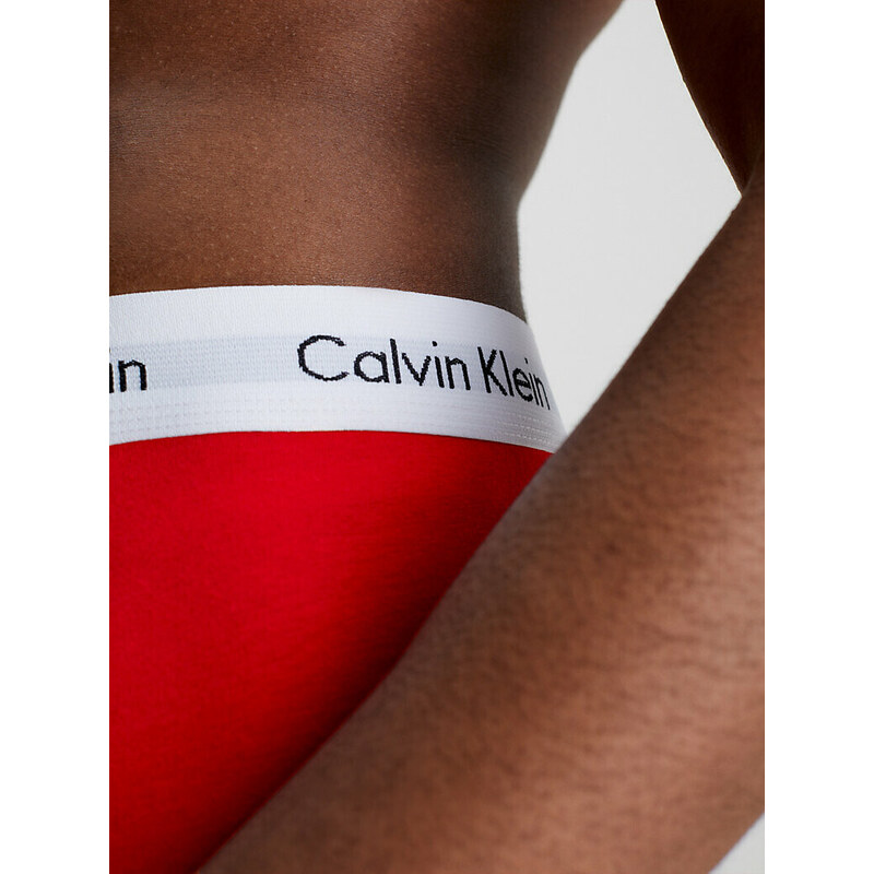 Pánské trenky 3 Pack Trunks Cotton Stretch 0000U2662GI03 bílá/červená/modrá - Calvin Klein