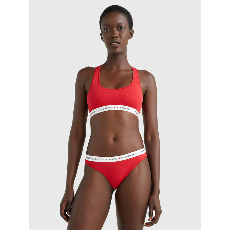 Dámská tanga LOGO WAISTBAND THONG UW0UW03835XLG červená - Tommy Hilfiger