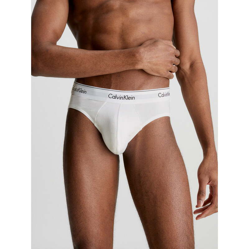 Pánské slipy 3 Pack Briefs Modern Cotton 000NB2379AMP1 černá/bílá/šedá - Calvin Klein