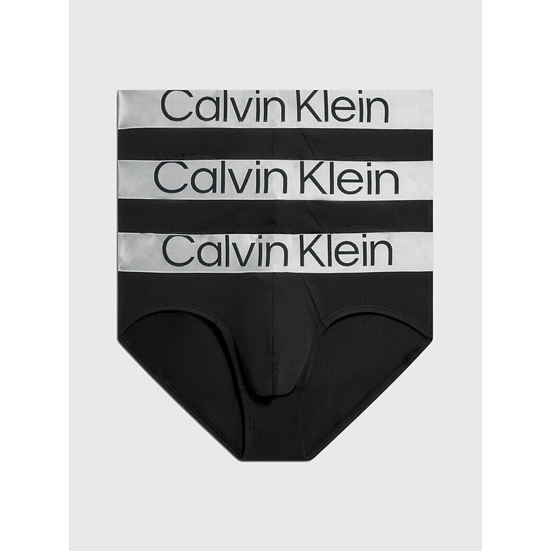 Pánské slipy 3 Pack Briefs Steel Micro 000NB3073A7V1 černá - Calvin Klein