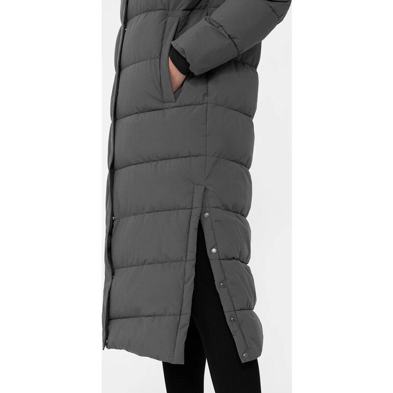 Dámský prošívaný kabát H4Z22-KUDP012-24S šedý - 4F