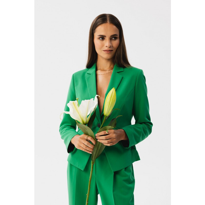 STYLOVE S353 Sako na míru s jedním knoflíkem - zelené