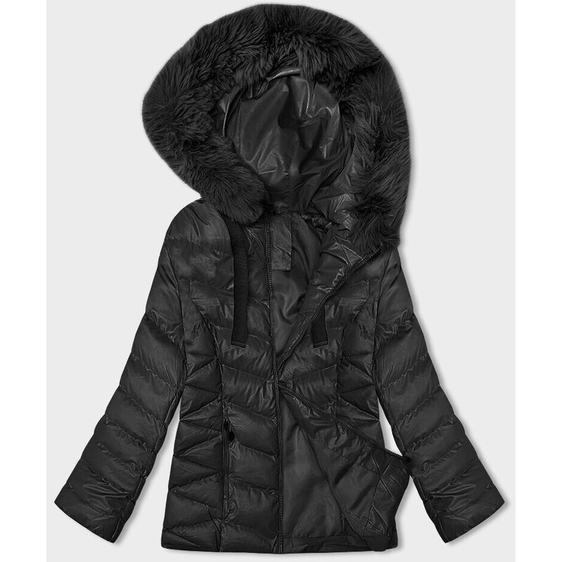 J.STYLE Krátká zimní bunda s kapucí černá (5M3138-392A) 97900402