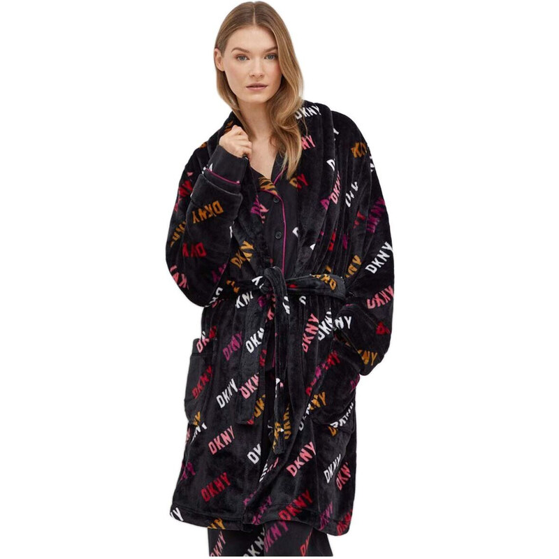 Dámský župan YI2222688F 006 tm.šedá s potiskem - DKNY 86899713