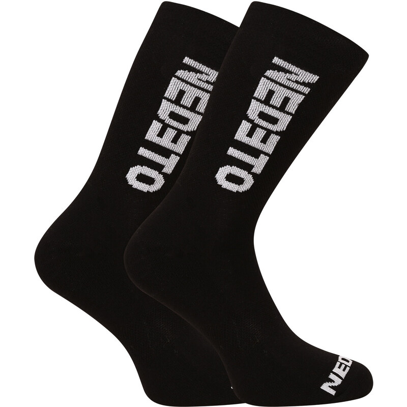 3PACK ponožky Nedeto vysoké černé (3NDTP001-brand)