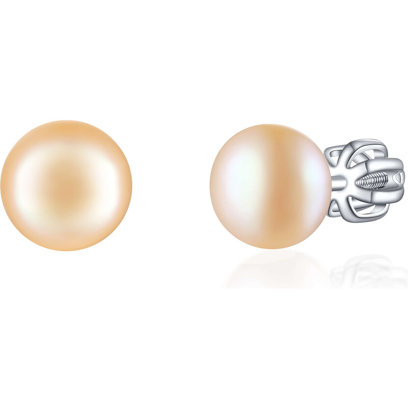 Olivie Stříbrné 8mm náušnice PERLY PEACH 7989