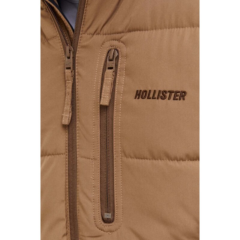 Bunda Hollister Co. pánská, hnědá barva, zimní