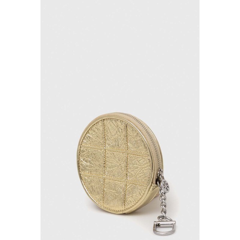 Kožená peněženka Tory Burch zlatá barva