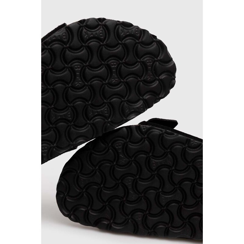 Semišové pantofle Birkenstock Arizona pánské, černá barva