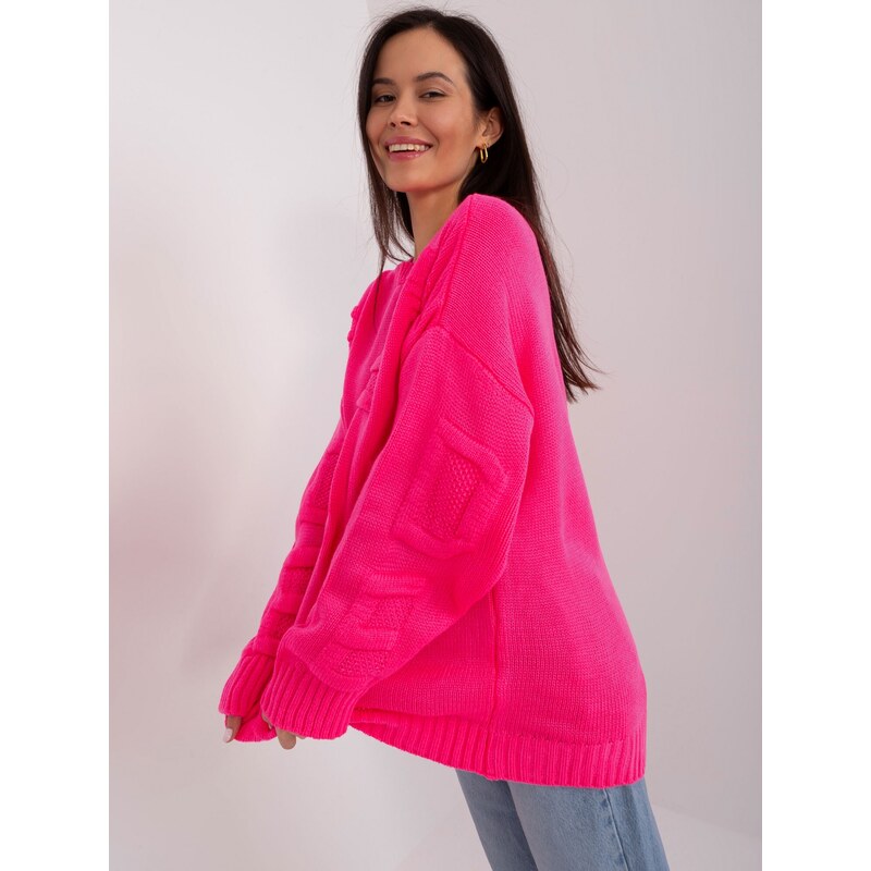 BADU Sweater-BA-SW-8053.31-fluo pink