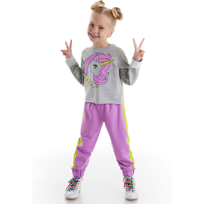 Denokids Unicorn Lilac Girl Child Tracksuit Set