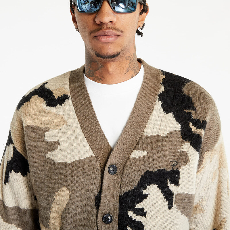 Pánský svetr Patta Woodland Camo Knitted Cardigan Multi/ Woodland Camo