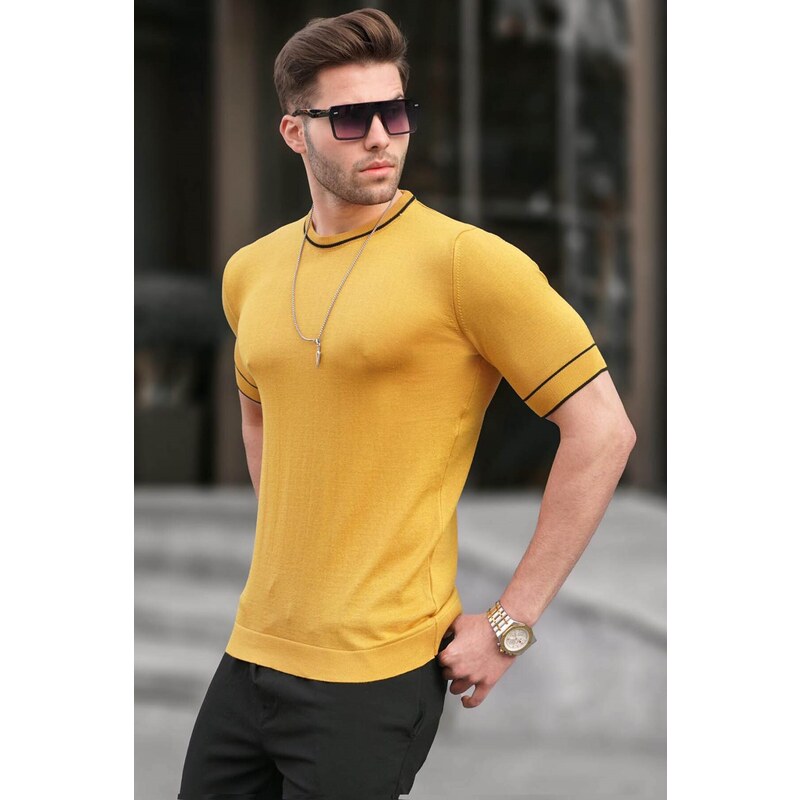 Madmext Men's Mustard Knitwear T-Shirt 5080