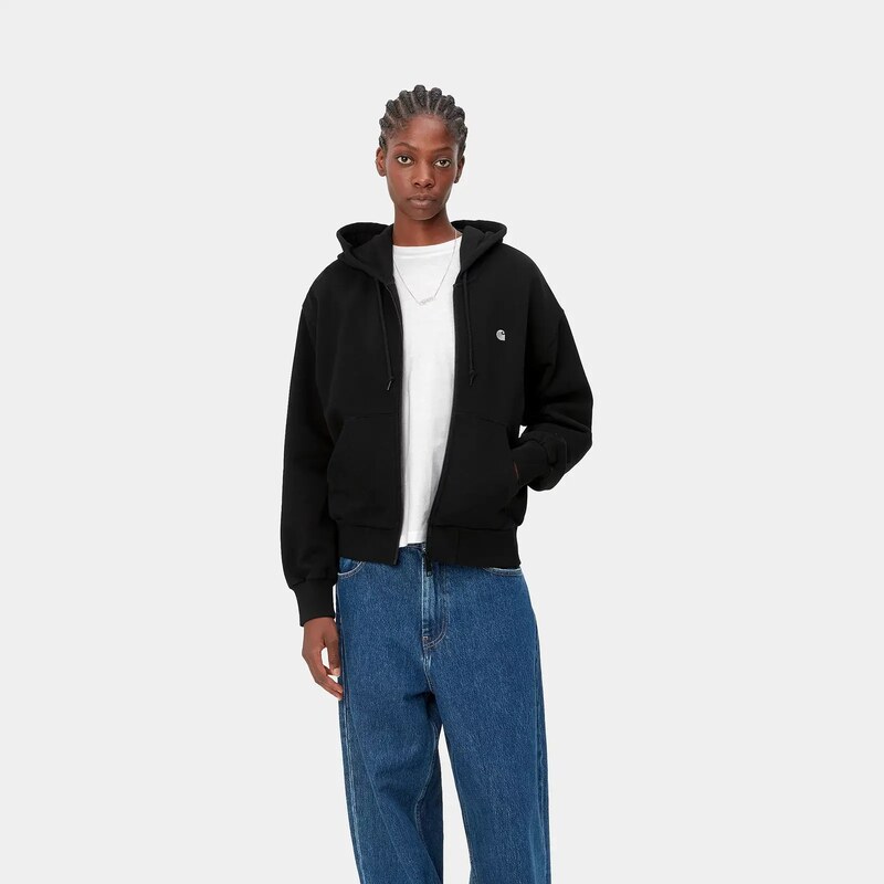 Carhartt WIP W' Hooded Casey Jacket Black / Silver Dámská mikina