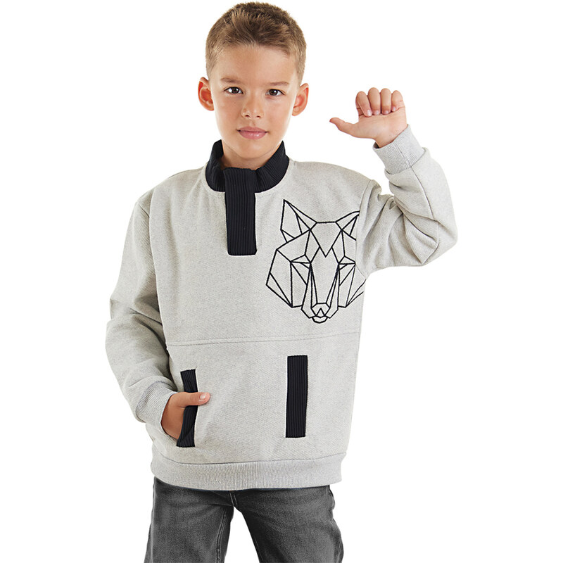 mshb&g Wolf Boy Gray Sweatshirt